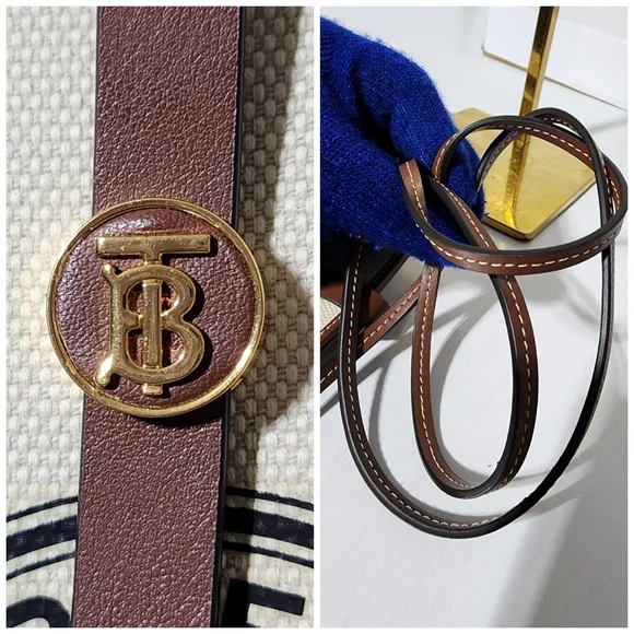 Burberry England sacoche canvas and calf leather crossbody bag Brown/Cre… - Picture 12 of 14